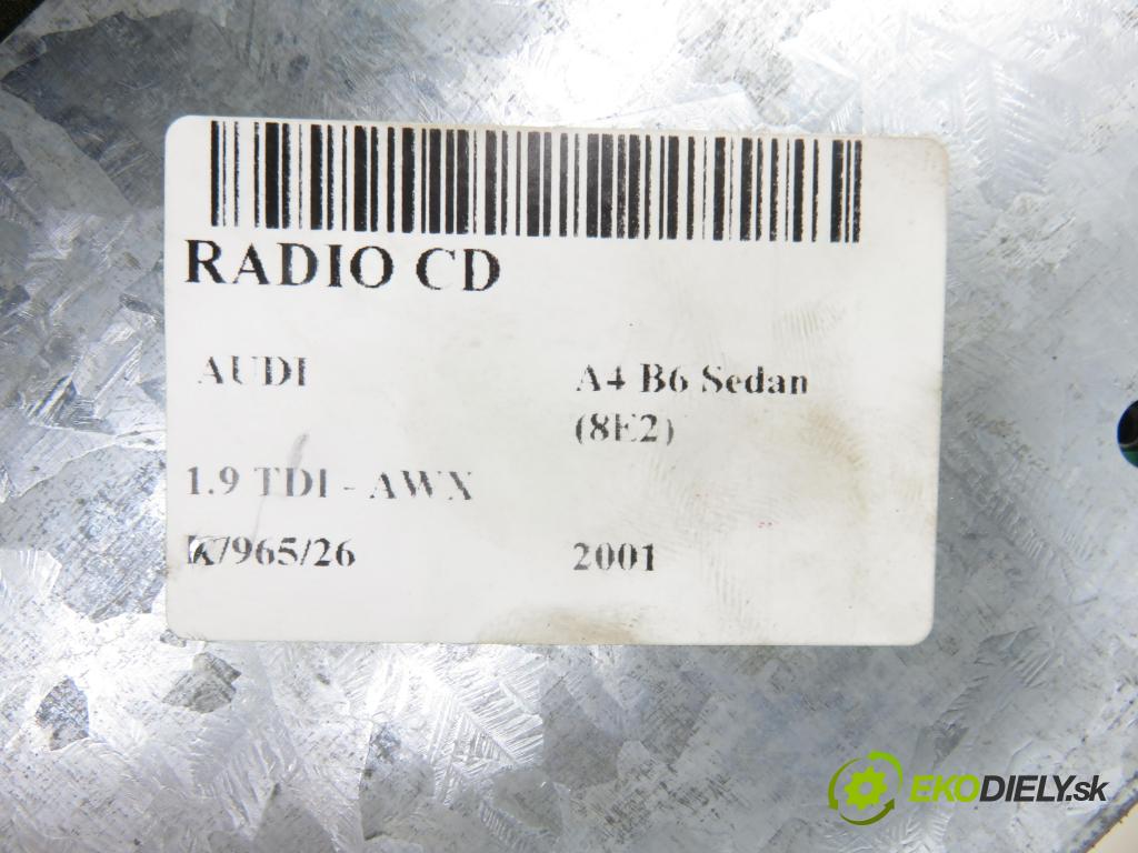 AUDI A4 (8E2, B6) SEDAN 2001 96,00 1.9 TDI PD 130 - AWX 1896,00 RADIO CD 8E0035186