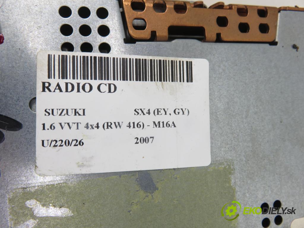 SUZUKI SX4 (EY, GY) CROSSOVER 2007 79,00 1.6 VVT 4x4 (RW 416) - M16A 1586,00 RADIO CD
