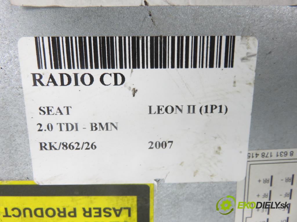 SEAT LEON (1P1) HB 2007 125,00 2.0 TDI - BMN 1968,00 RADIO CD 1P1035186B