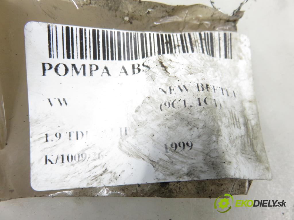 VW NEW BEETLE (9C1, 1C1) HB 1999 66,00 1.9 TDI 90 - ALH 1896,00 pumpa ABS 1J0907379S ; 10094703053 ; 1J0614517 (Pumpa ABS)