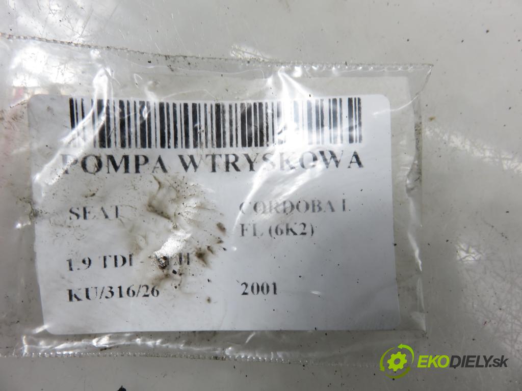 SEAT CORDOBA (6K2) SEDAN 2001 66,00 1.9 TDI - ALH 1896,00 pumpa vstřikovací 038130107D ; 0460404977 (Vstřikovací čerpadlo)