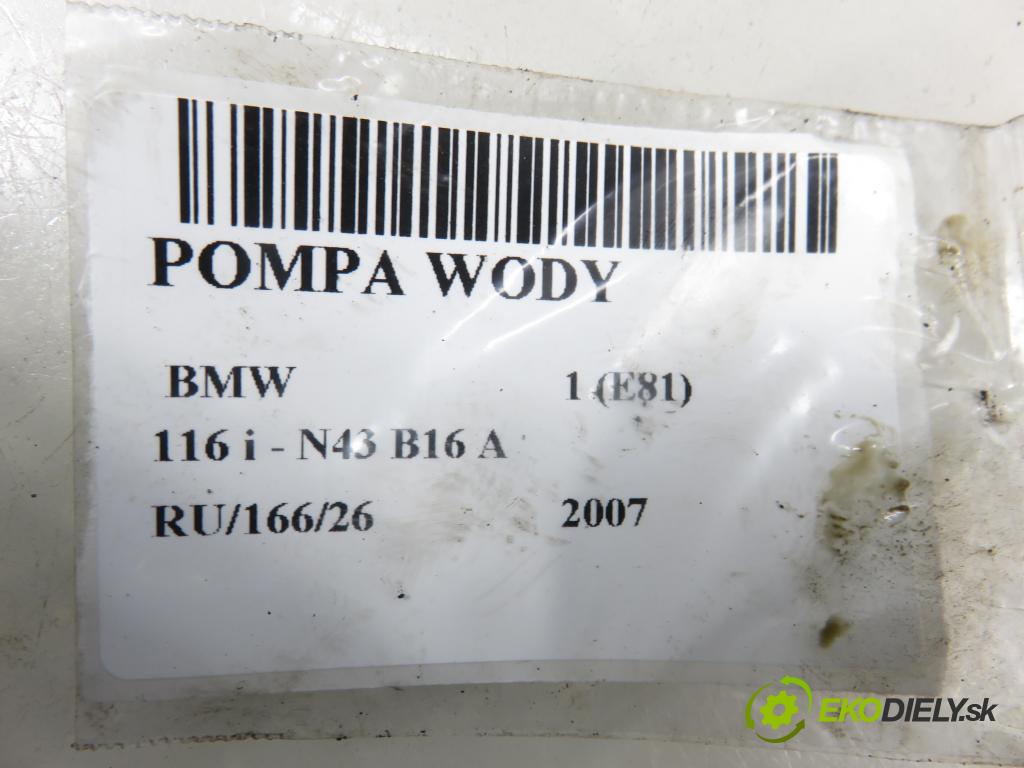 BMW 1 (E81) HB 2007 89,00 116 i 121 - N43 B16 A 1599,00 pumpa vody 7586928 ; 70285310 (Vodní pumpa)