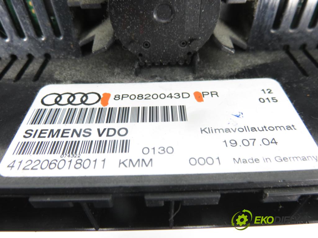 AUDI A3 (8P1) HB 2003 77,00 1.9 TDI PD 105 - BKC 1896,00 Panel topení KLIMATRONIK 8P0820043D