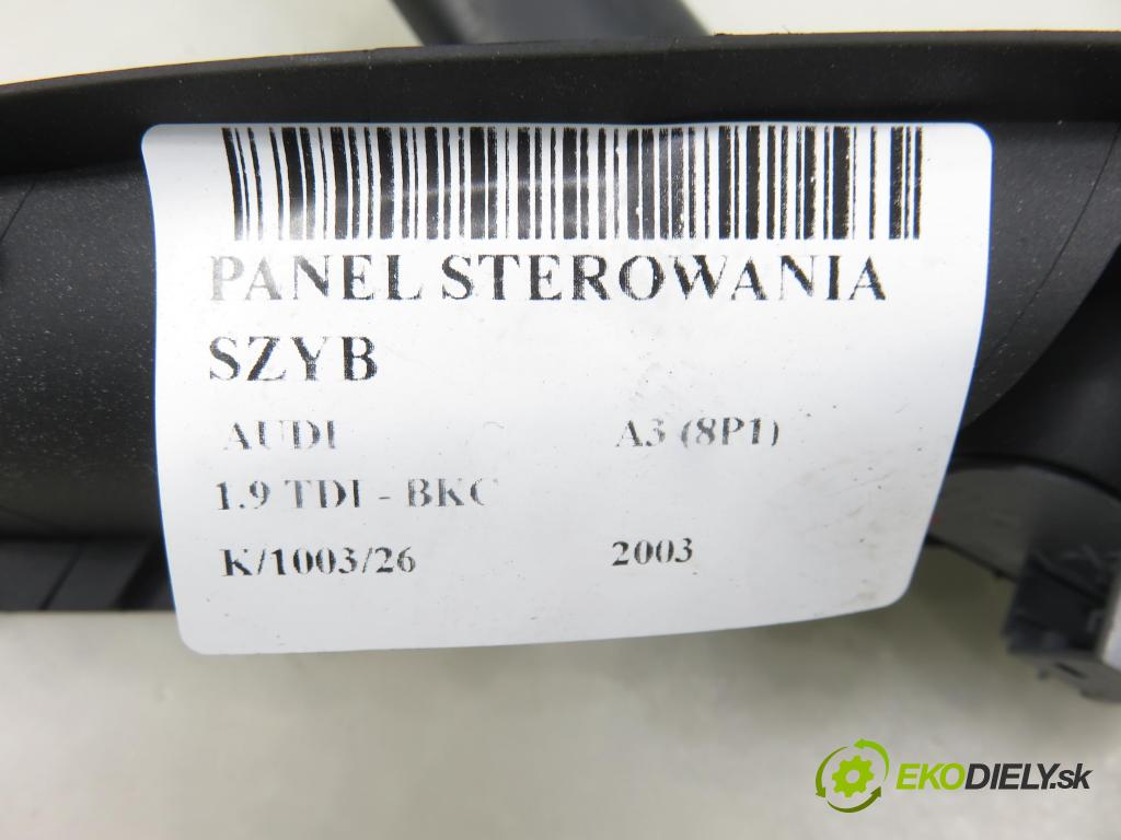 AUDI A3 (8P1) HB 2003 77,00 1.9 TDI PD 105 - BKC 1896,00 Panel ovládania okien 8Z0959851E