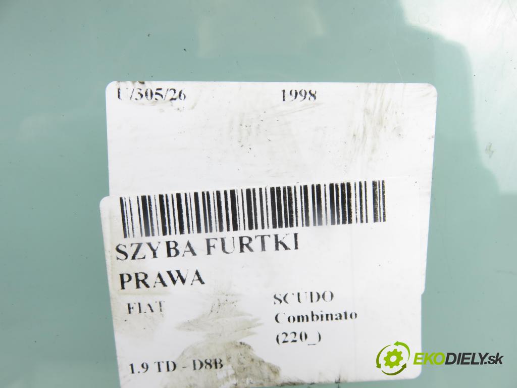 FIAT SCUDO Combinato (220_) MINIVAN 1998 68,00 1.9 TD - D8B 1905,00 okno BRÁNKY pravá