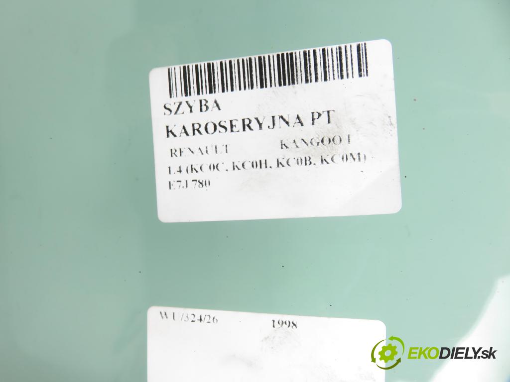 RENAULT KANGOO (KC0/1_) KOMBIVAN 1998 55,00 1.4 75 - E7J 780 1390,00 Okno dverí pravé zadné
