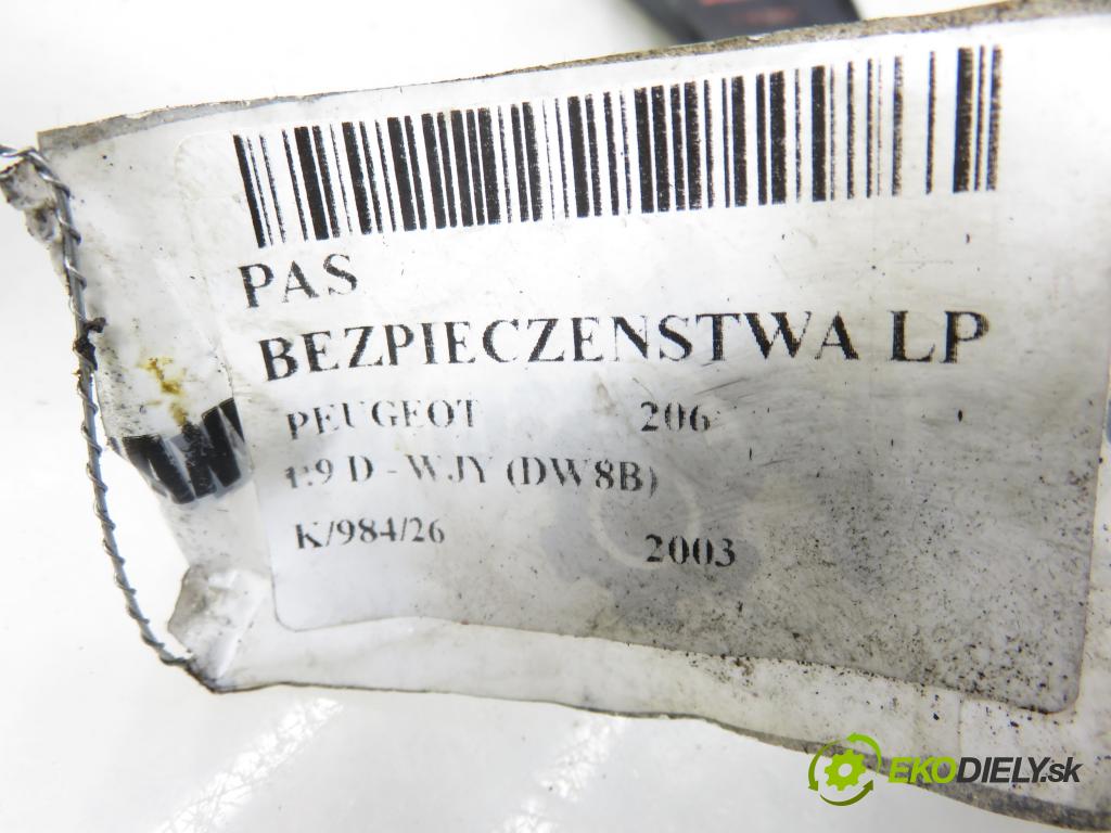 PEUGEOT 206 liftback (2A/C) HB 2003 51,00 1.9 D - WJY (DW8B) 1868,00 Držiak bezpečnostný LP