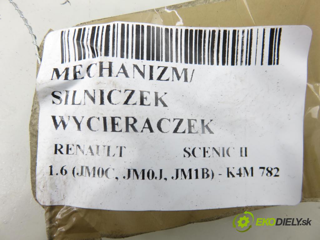 RENAULT SCENIC II (JM0/1_) MINIVAN 2004 83,00 1.6 (JM0C, JM0J, JM1B) - K4M 782 1598,00 MECHANISMUS/ motorek stěračů 8200327016 ; 53565202
