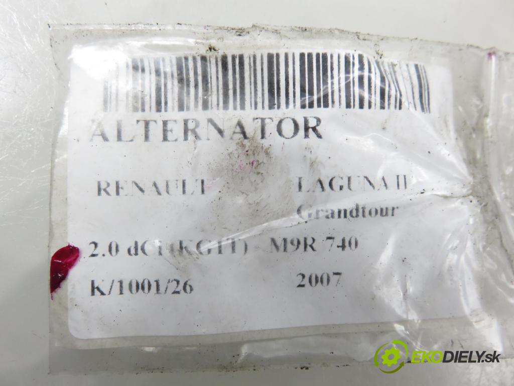 RENAULT LAGUNA II Grandtour (KG0/1_) KOMBI 2007 110,00 2.0 dCi 150 - M9R 740 1995,00 Alternátor 8200404459 ; 8200404459D (Alternátor)