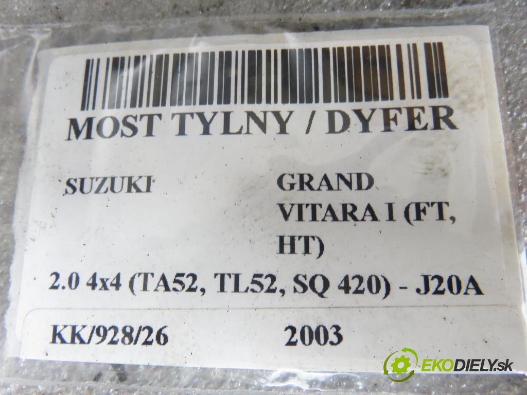 SUZUKI GRAND VITARA I (FT, HT) SUV 2003 94,00 2.0 4x4 (TA52, TL52, SQ 420) - J20A 1995,00 Most zadný / ,diferenciál 