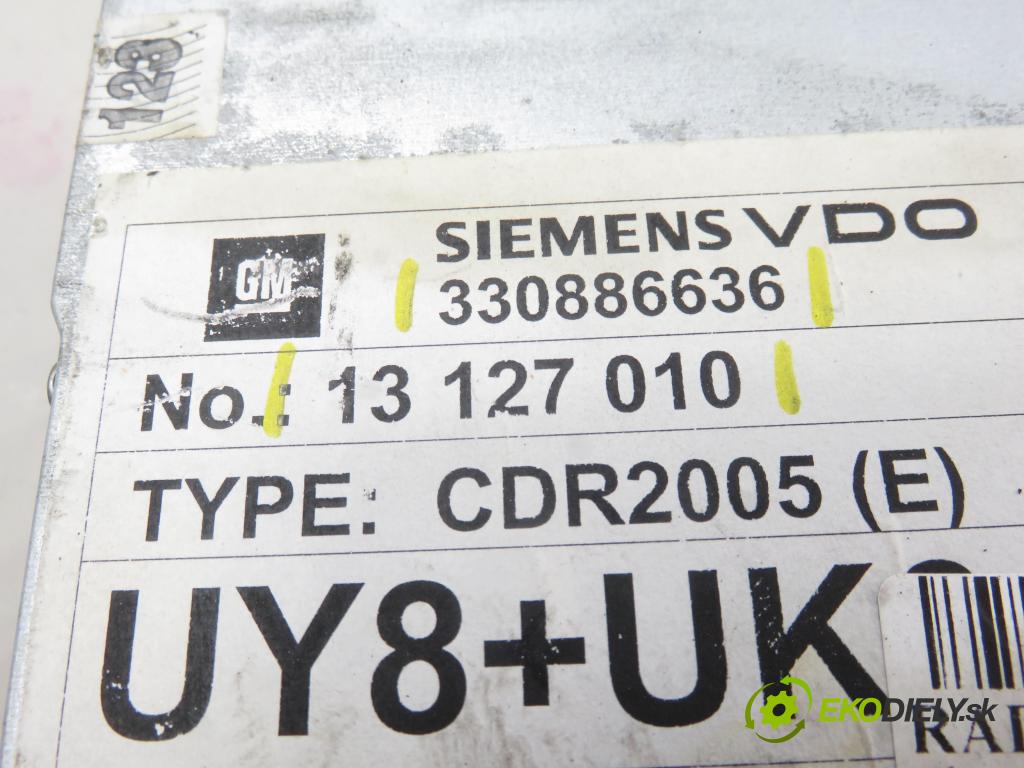 OPEL MERIVA A nadwozie wielkoprzestrzenne (MPV) (X03) HB 2003 77,00 1.6 16V 105 - Z 16 XEP 1598,00 RADIO 330886636 ; 13127010