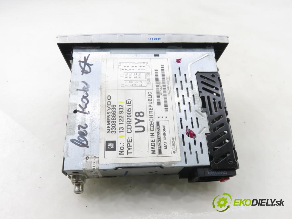 OPEL MERIVA A nadwozie wielkoprzestrzenne (MPV) (X03) HB 2004 74,00 1.7 CDTI - Z 17 DTH 1686,00 RADIO CD 13122932