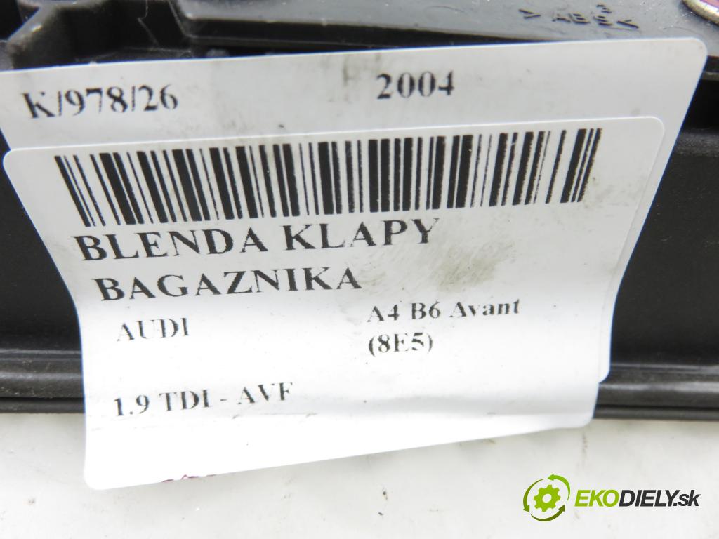 AUDI A4 Avant (8E5, B6) KOMBI 2004 96,00 1.9 TDI - AVF 1896,00 zadní část - čelo dveří kufr 8E0827657E ; 8E0827657D