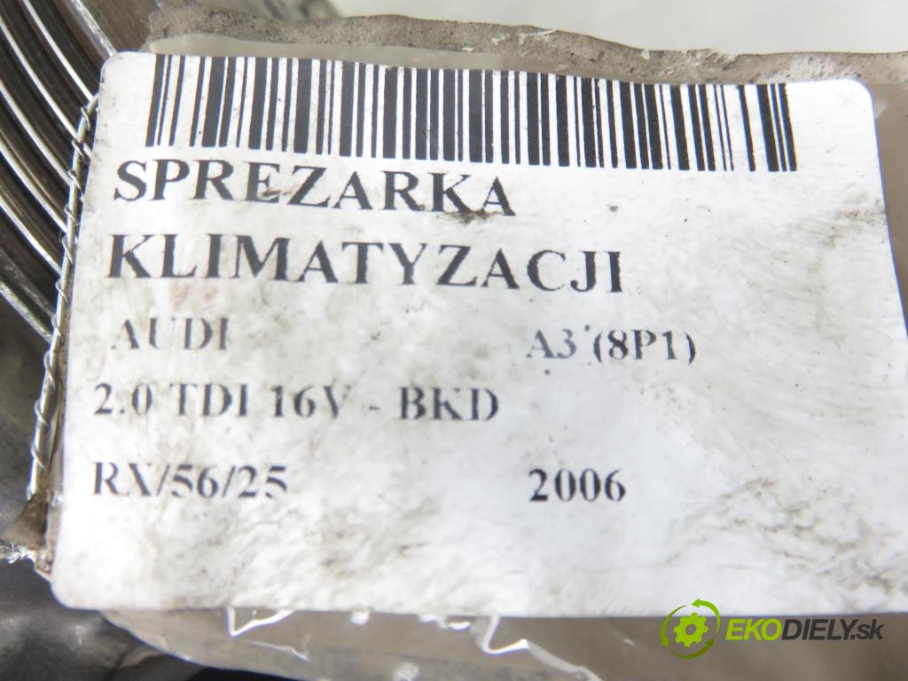 AUDI A3 (8P1) HB 2006 103,00 2.0 TDI PD 16V 140 1968,00 KOMPRESOR: klimatizace 1K0820803G (Kompresor klimatizace)