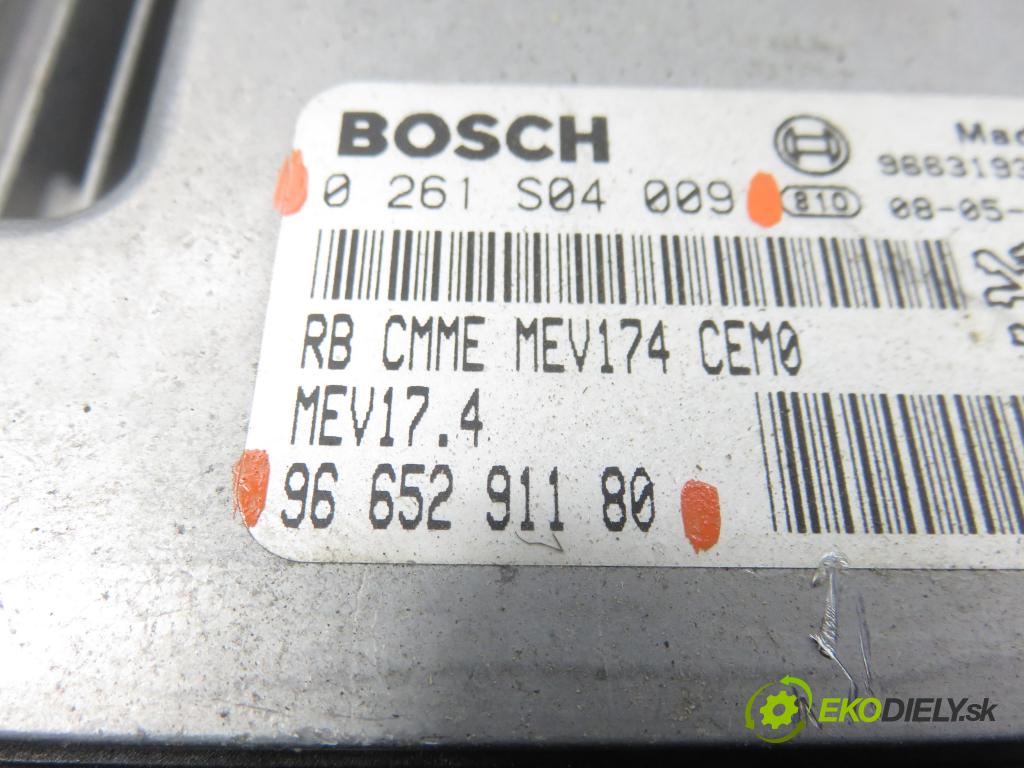 PEUGEOT 308 (4A_, 4C_) HB 2008 88,00 1.6 16V - 5FW (EP6) 1598,00 Riadiaca jednotka Motor 0261S04009 ; 9665291180