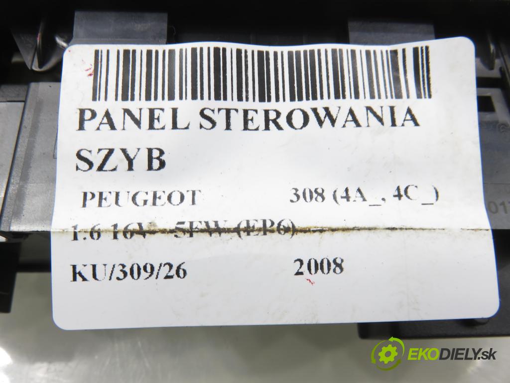PEUGEOT 308 (4A_, 4C_) HB 2008 88,00 1.6 VTi 120 - 5FW (EP6) 1598,00 Panel ovládaní oken 96644917XT