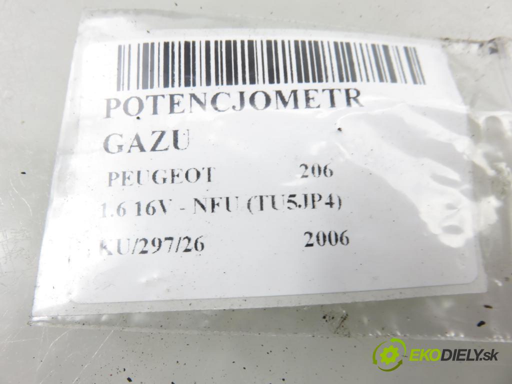 PEUGEOT 206 liftback (2A/C) HB 2006 80,00 1.6 16V - NFU (TU5JP4) 1587,00 potenciometr plynového pedálu 9659449880 ; 0280755074 (Potenciometr plynového pedálu)
