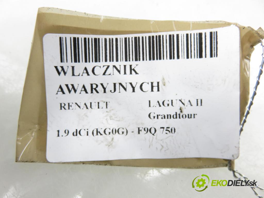 RENAULT LAGUNA II Grandtour (KG0/1_) KOMBI 2003 88,00 1.9 dCi 120 - F9Q 750 1870,00 přepínač nouzových 002441A