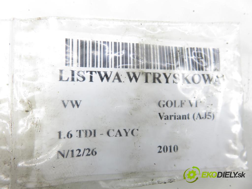 VW GOLF VI Variant (AJ5) KOMBI 2010 77,00 1.6 TDI - CAYC 1598,00 lišta vstřikovací 03L089H ; 03L906051 ; 55PP2602 (Vstřikovací lišta)
