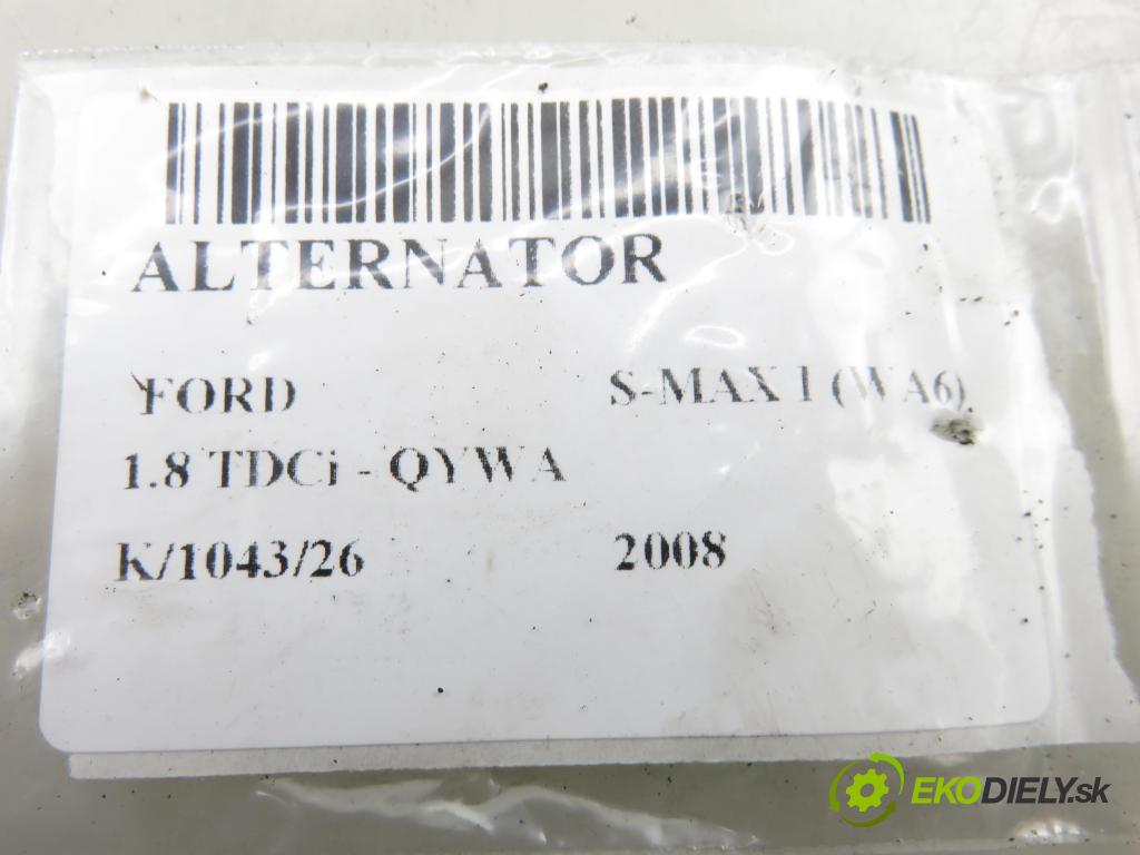 FORD S-MAX (WA6) MINIVAN 2008 92,00 1.8 TDCi 125 - QYWA 1753,00 Alternátor 0121615008 ; 6G9N10300UD (Alternátor)