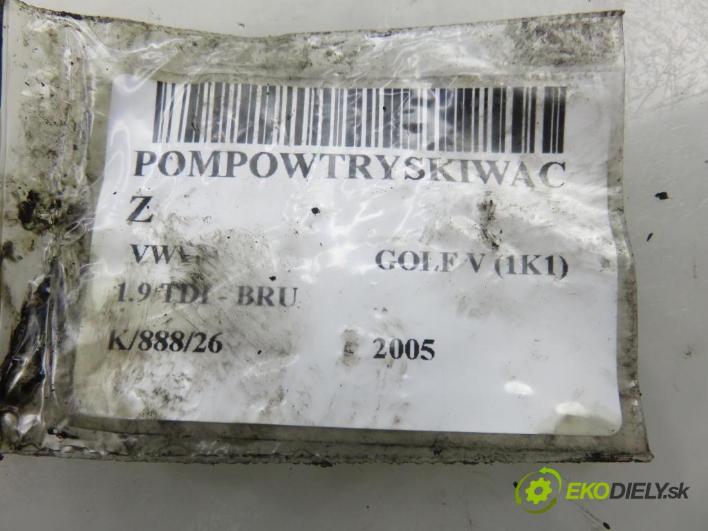 VW GOLF V (1K1) HB 2005 66,00 1.9 TDI PD 90 - BRU 1896,00 vstříkovač 038130073AG ; 0414720215 (Vstřikovač paliva)