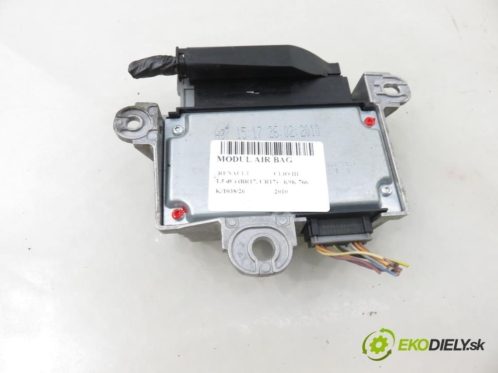 RENAULT CLIO III (BR0/1, CR0/1) HB 2010 63,00 1.5 dCi (BR17, CR17) - K9K 766 1461,00 MODUL air BAG 610796000 ; 8201043701