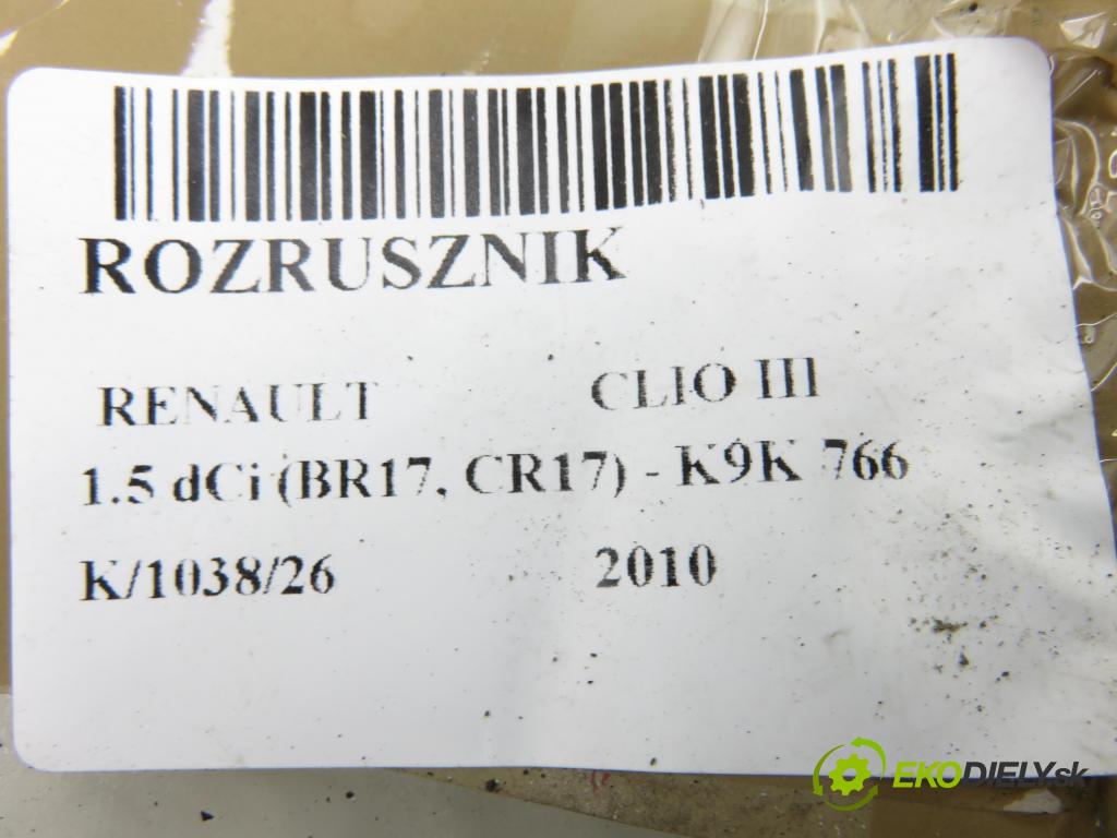 RENAULT CLIO III (BR0/1, CR0/1) HB 2010 63,00 1.5 dCi (BR17, CR17) - K9K 766 1461,00 startér S5035 (Startér)