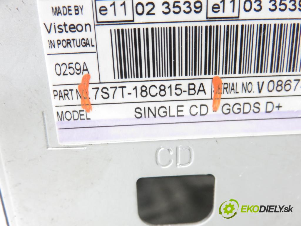 FORD S-MAX (WA6) MINIVAN 2008 92,00 1.8 TDCi 125 - QYWA 1753,00 RADIO 7S7T18C815BA