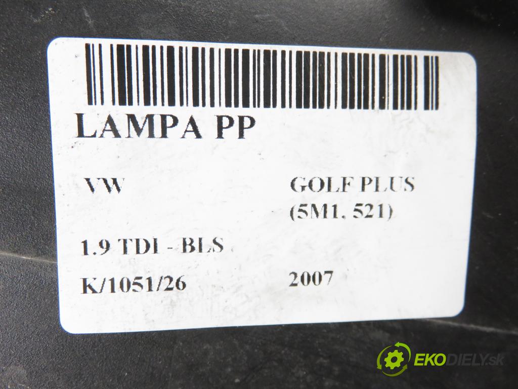 VW GOLF PLUS (5M1, 521) HB 2007 77,00 1.9 TDI - BLS 1896,00 Svetlo PP 5M1941006B