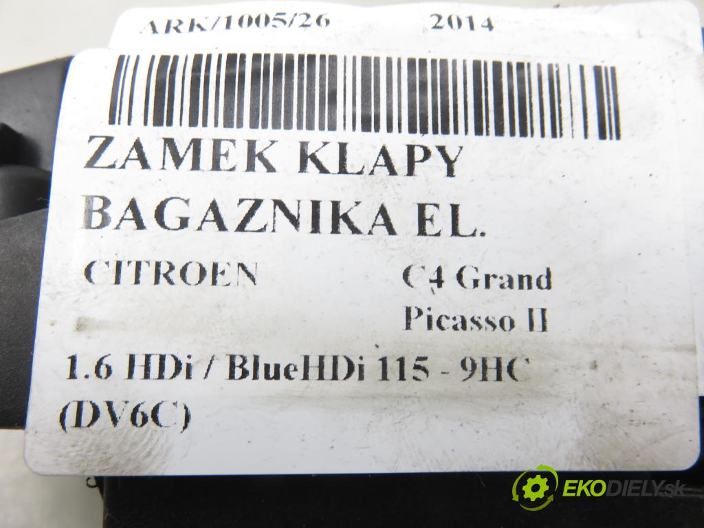 CITROEN C4 Grand Picasso II MINIVAN 2014 0,00 1.6 HDi / BlueHDi 115 - 9HC (DV6C) 1560,00 zámok dveří kufr EL. 9804762080