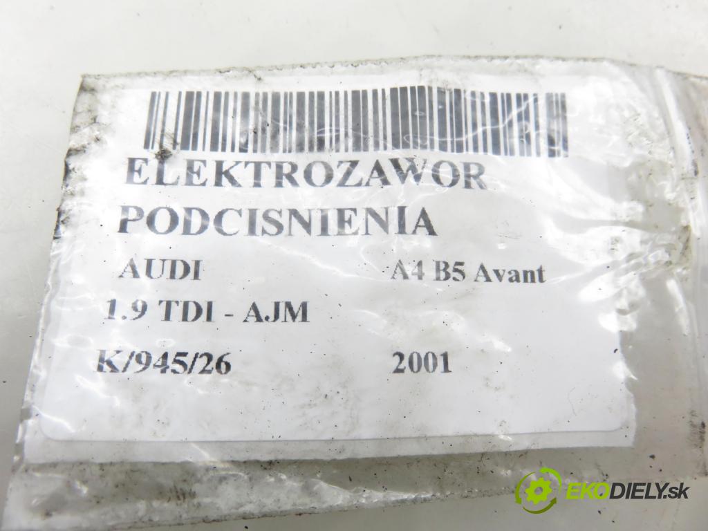AUDI A4 Avant (8D5, B5) KOMBI 2001 85,00 1.9 TDI - AJM 1896,00 ELEKTROVENTIL: VAKUUM: 1J0906627A ; 72290325