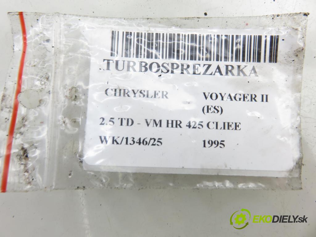 CHRYSLER VOYAGER II (ES) MINIVAN 1995 85,00 2.5 TD - VM HR 425 CLIEE 2499,00 RYCHLONABÍJEČKA: 35242052F (Kompletní turbodmychadlo)