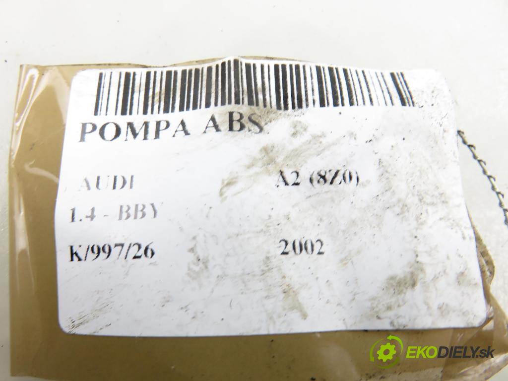 AUDI A2 (8Z0) HB 2002 55,00 1.4 - BBY 1390,00 Pumpa ABS 10096003263 ; 8Z0907379C (Pumpa ABS)