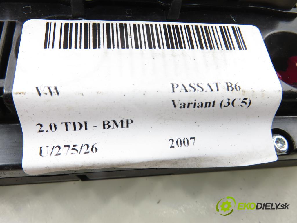 VW PASSAT B6 Variant (3C5) KOMBI 2007 103,00 2.0 TDI PD 8V 140 - BMP 1968,00 Panel topení KLIMATRONIK 74677532