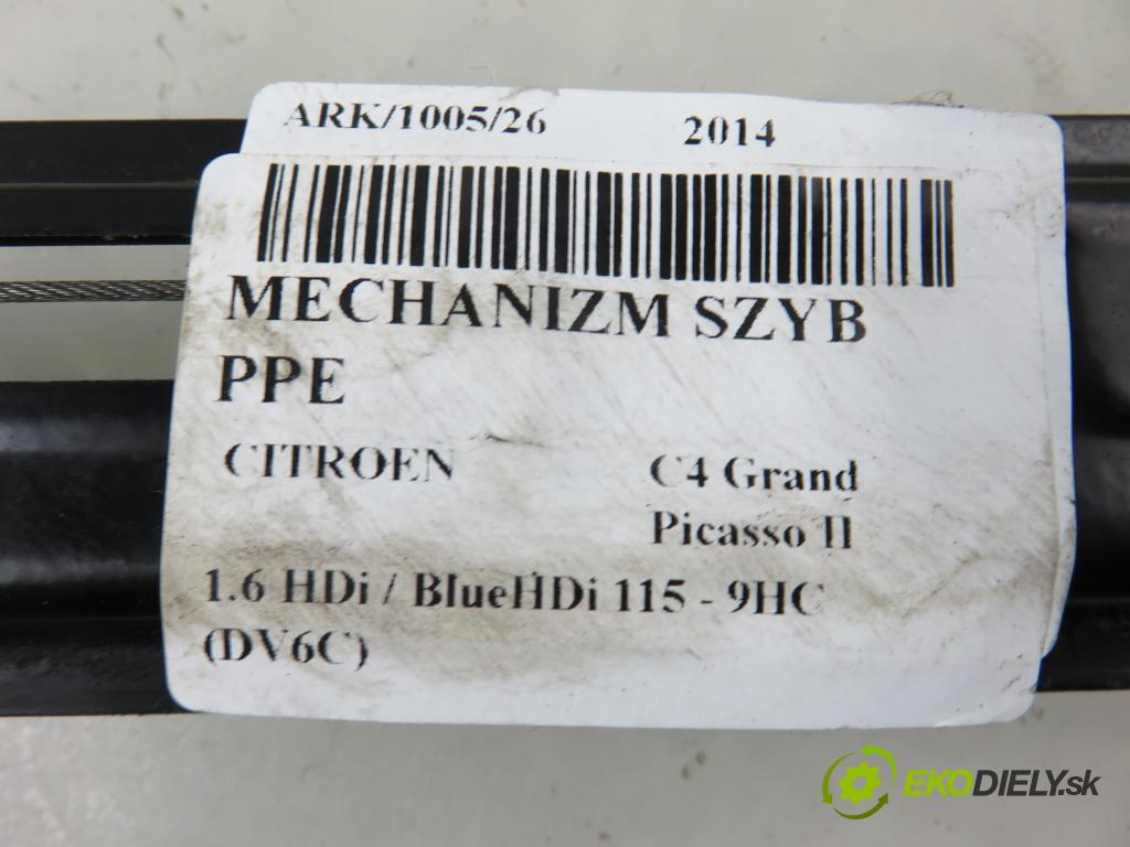 CITROEN C4 Grand Picasso II MINIVAN 2014 0,00 1.6 HDi / BlueHDi 115 - 9HC (DV6C) 1560,00 mechanismus oken PPE 9675924680 ; 9675288880
