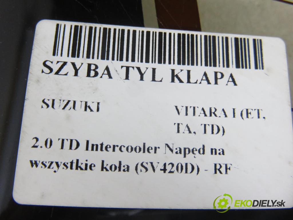 SUZUKI VITARA (ET, TA, TD) TERENOWY 1996 64,00 2.0 TD Intercooler Napęd na wszystkie koła (SV420D 1998,00 Okno zadné kapota