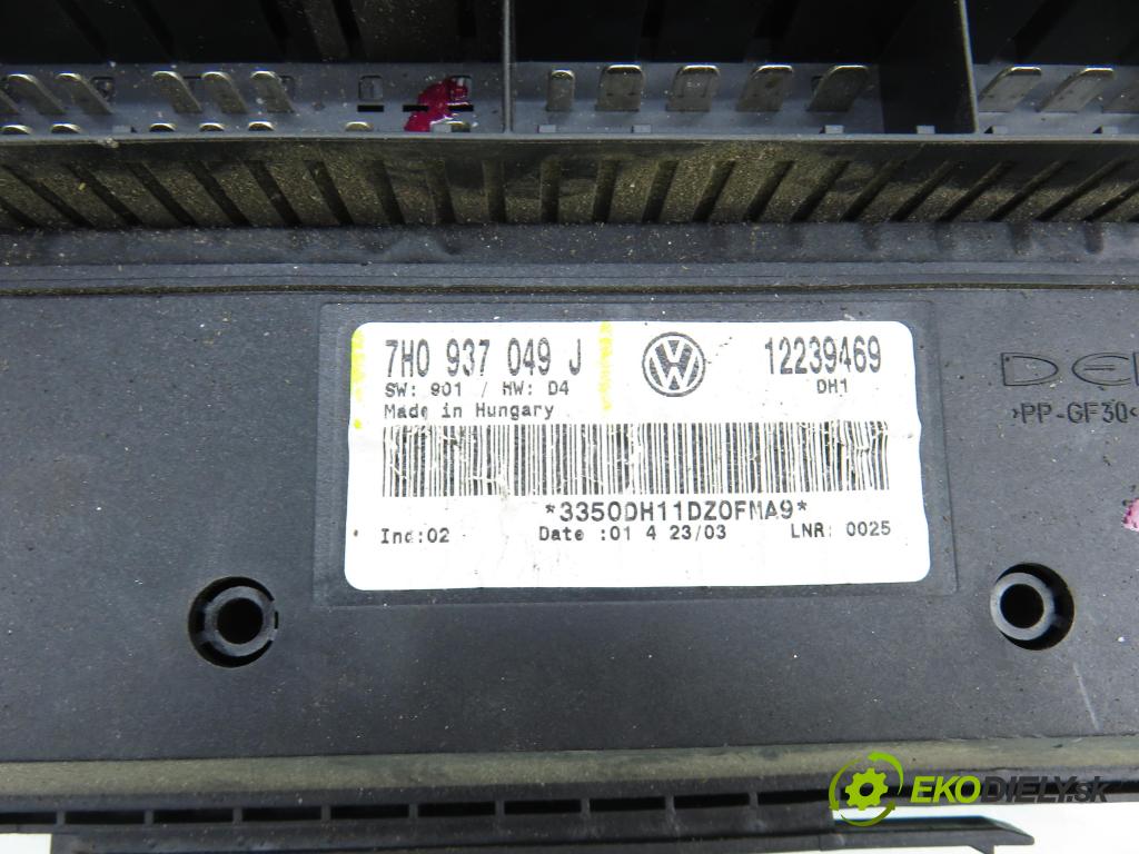 VW TRANSPORTER V Skrzynia (7HA, 7HH, 7EA, 7EH) FURGON 2003 77,00 1.9 TDI - AXB 1896,00 MODUL komfortu 7H0937049J