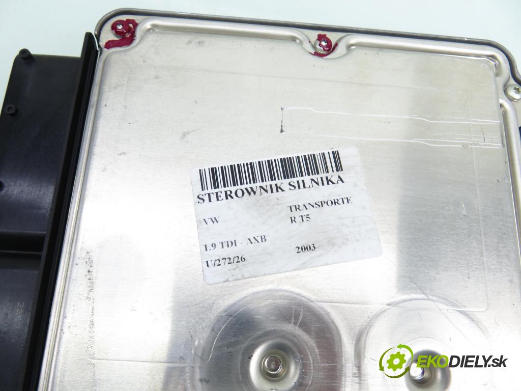 VW TRANSPORTER V Skrzynia (7HA, 7HH, 7EA, 7EH) FURGON 2003 77,00 1.9 TDI - AXB 1896,00 Riadiaca jednotka Motor 038906016A ; 0281010735