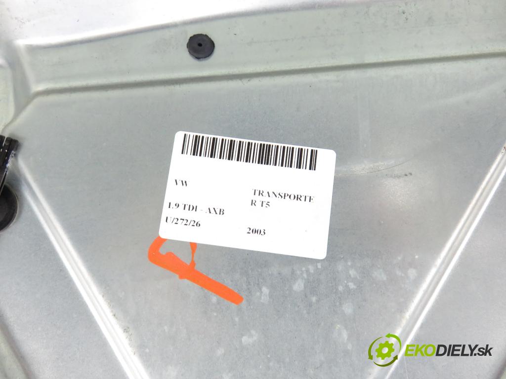 VW TRANSPORTER V Skrzynia (7HA, 7HH, 7EA, 7EH) FURGON 2003 77,00 1.9 TDI PD 105 - AXB 1896,00 Mechanizmus okien PPM 7H0837730