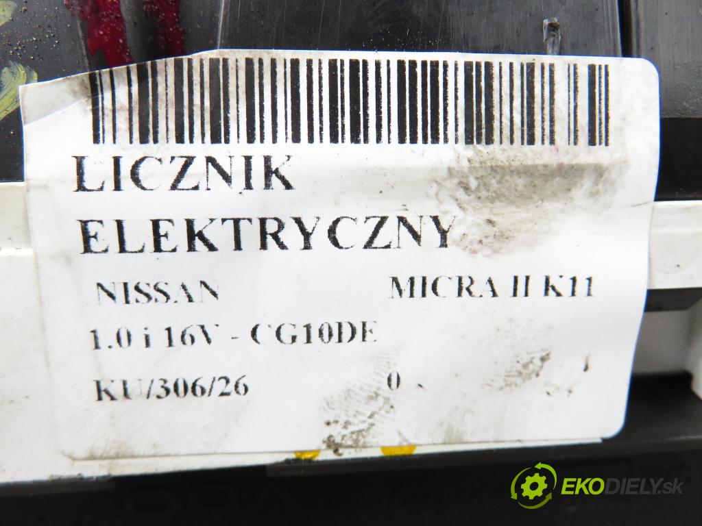 NISSAN MICRA II (K11) HB 2000 40,00 1.0 i 16V - CG10DE 998,00 Prístrojovka elektrický