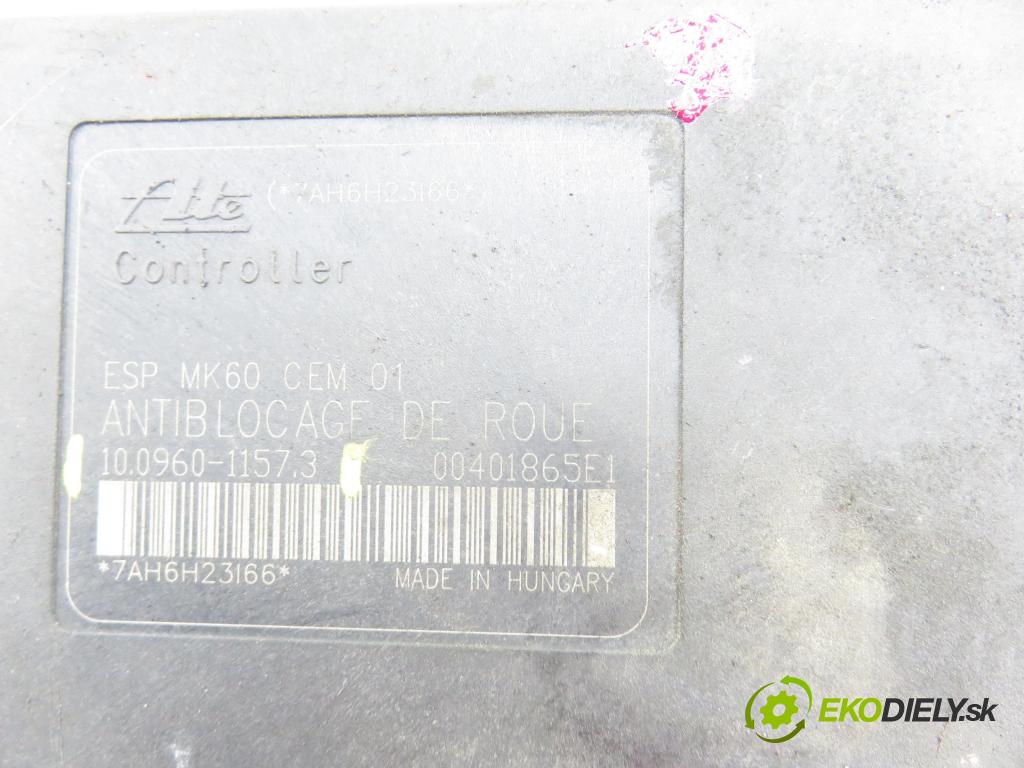 PEUGEOT 206 liftback (2A/C) HB 2006 80,00 1.6 16V - NFU (TU5JP4) 1587,00 Pumpa ABS 10096011573 ; 9659137080 ; 1002060294 (Pumpa ABS)