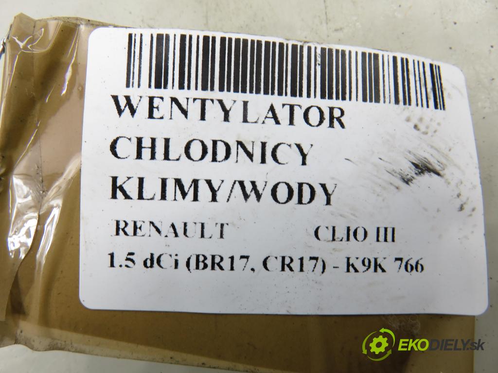 RENAULT CLIO III (BR0/1, CR0/1) HB 2010 50,00 1.5 dCi 68 - K9K 768 1461,00 Ventilátor chladič klíma/voda 8200966248