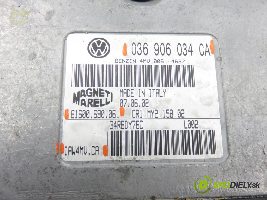 AUDI A2 (8Z0) HB 2002 55,00 1.4 - BBY 1390,00 Riadiaca jednotka Motor 036906034CA ; 6160069006 ; IAW4MVCA