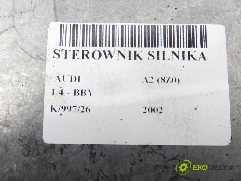 AUDI A2 (8Z0) HB 2002 55,00 1.4 - BBY 1390,00 Riadiaca jednotka Motor 036906034CA ; 6160069006 ; IAW4MVCA