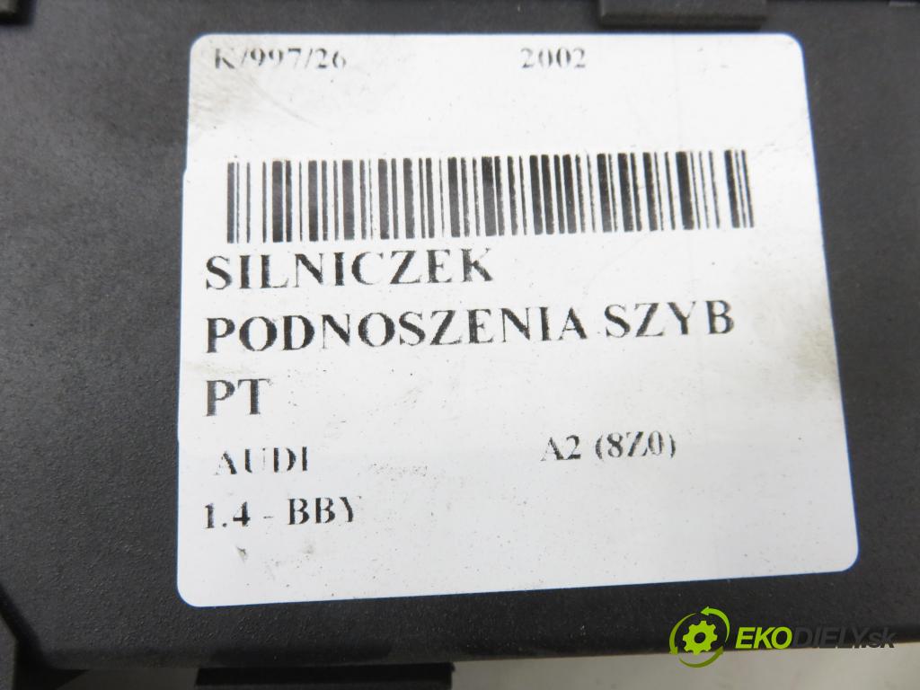 AUDI A2 (8Z0) HB 2002 55,00 1.4 - BBY 1390,00 Motorček sťahovania okien pravé zadné 8Z0959802B ; 5WK48056BF