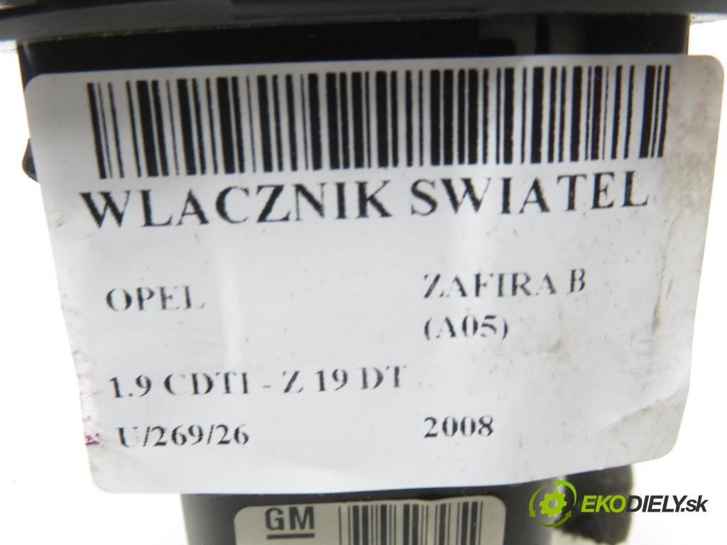 OPEL ZAFIRA B (A05) MINIVAN 2008 88,00 1.9 CDTI 8V 120 - Z 19 DT 1910,00 přepínač světla 13205868LA