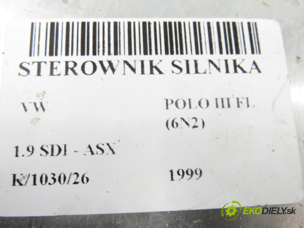 VW POLO (6N2) HB 1999 47,00 1.9 SDI - ASX 1896,00 řídící jednotka motora 0281010377 ; 038906012CT