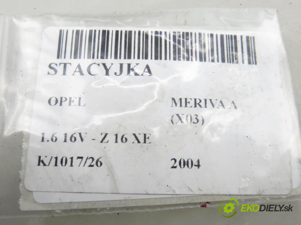 OPEL MERIVA A nadwozie wielkoprzestrzenne (MPV) (X03) HB 2004 74,00 1.6 16V - Z 16 XE 1598,00 spínačka 90589389 ; 5WK47631 ; 13144390 (Spínací skříňka)
