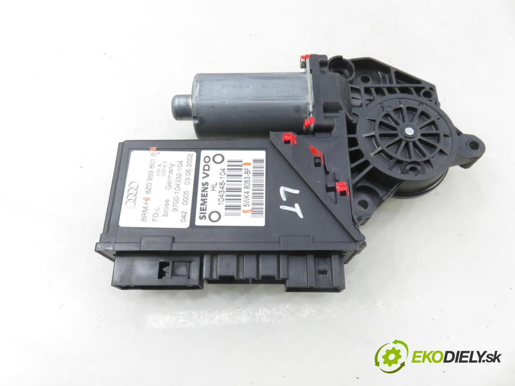 AUDI A2 (8Z0) HB 2002 55,00 1.4 - BBY 1390,00 Motorček sťahovania okien LT 8Z0959801B ; 5WK48053BF