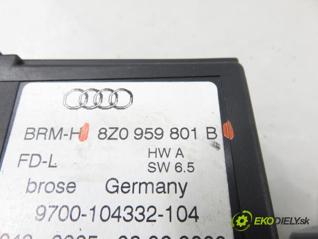 AUDI A2 (8Z0) HB 2002 55,00 1.4 - BBY 1390,00 Motorček sťahovania okien LT 8Z0959801B ; 5WK48053BF
